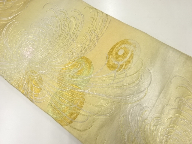 アンティーク　糸菊模様織出し袋帯（材料）